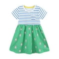 thumbnail image 2 of Cethrio Kids Girls Dresses, Short Sleeve Casual Cotton Printed Summer Dresses Green Size 2 T, 2 of 6
