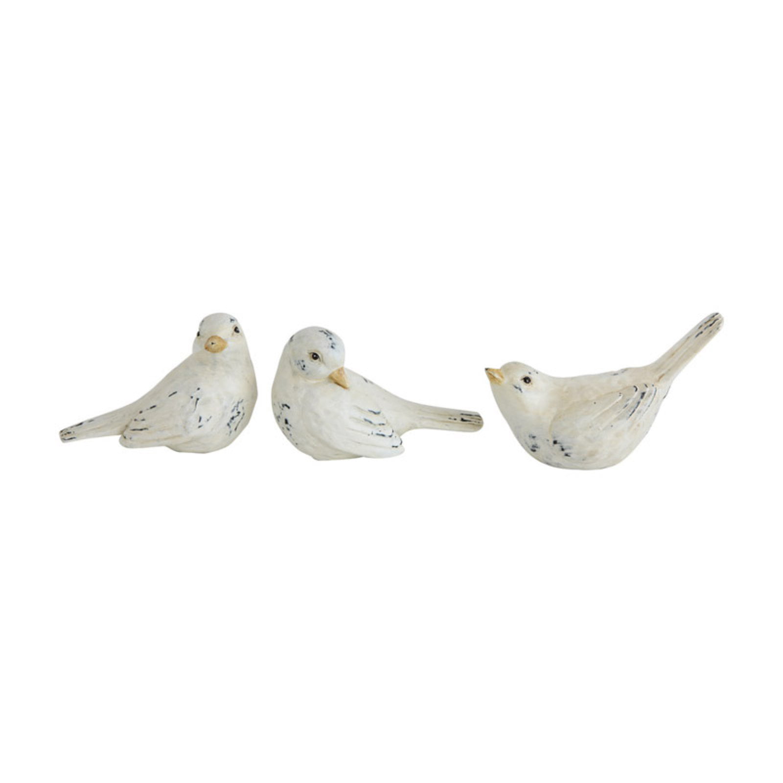 3R Studios Resin Birds with Distressed White Finish - Set of 3 ...