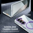 thumbnail image 6 of Allytechgroup Clear Case for Samsung Galaxy Z Fold 5 with Screen Protection, Compatible with Mag-safe Anti Yellowing Shockproof Magnetic Back Cover Bumper for Samsung Galaxy Z Fold 5, Purple, 6 of 6