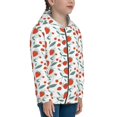 thumbnail image 5 of Pofeuu Strawberries Print Teenage Zipper Hoodie Sweatshirts Hooded Casual Jackets With Pocket For Boys Girls-Small, 5 of 6