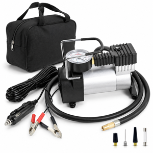 Tire Inflator Portable Airpressor - 12v Dc Pump For Car Tires 150 Psi Electric With Tyre Gauge Corded By