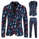 thumbnail image 1 of Trajes de esmoquin navideños para hombre, traje informal de negocios, 2 o 3 piezas, chaquetas, chalecos, blazer, chaqueta, pantalones, conjunto de disfraz de Papá Noel con copo de nieve, 1 of 1