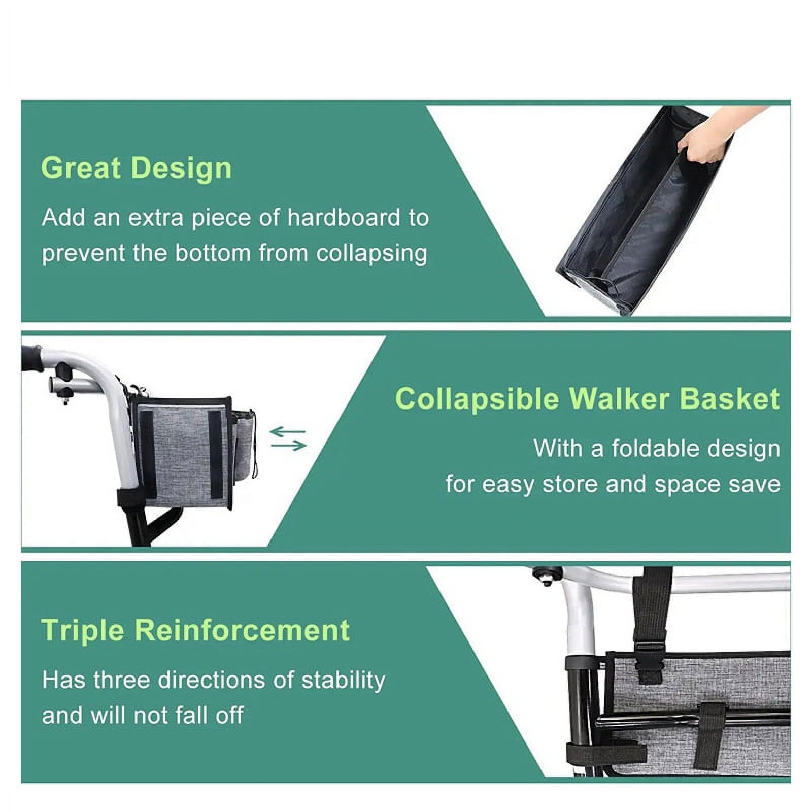Basket for Walker Ravmix Walker Accessories Bag with Cup Holder Walker Basket for Folding C3260