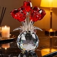 thumbnail image 2 of Crystal Purple Rose Bouquet Figurine - A Timeless Symbol of Elegance and Love,3D Red Rose Figurine Crystal Glass Flowers with Stems,Tiny Mini Modern Eternal Roses Gift for Women Men, 2 of 9