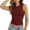 Wine, variant on Amzcrzy Womens Tank Tops Crew Neck Sleeveless Summer Tank Tops for Women Ruched Side Fitted Crop Top for Women Solid Color Casual Basic Tees for Daily Layering Gray S