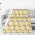 thumbnail image 1 of Fotbe Yellow Lemon Slices Manta de Franela Acolchonada con Estampado, Súper Suave y Esponjosa, Extra Grande para Sofá, Cama, Uso Todo el Año-80"x60", 1 of 7