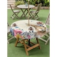 thumbnail image 3 of Outdoor Tablecloth with Umbrella Hole and Zipper, Bunny Easter Round Table Cloth 60 Inch Waterproof Tablecloth, Vintage Spring Floral Blue Eucalyptus Leaves Picnic Table Cover for Patio Camping, 3 of 7
