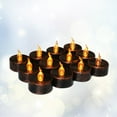 thumbnail image 1 of UPGRATOR 20 Pcs Led Flickering Candles Tealight Lamp Black For Safe Home Lighting, 1 of 8