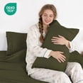 thumbnail image 3 of JJEAN-King Size Sheet Set, Pre-Washed Microfiber Cotton-Like 4 Pcs Ultra Soft Bedding Set King, Breathable Cooling Skin-Friendly All Seasons, 1 Fitted, 1 Flat, 2 Pillowcases (Dark Green, King), 3 of 4