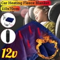 thumbnail image 4 of Car Heated Blanket Warm 12V Artificial Fleece Temperature Control Heating Blanket for Winter Camping Outdoor, 4 of 8