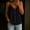Black, variant on WRFWUL Women's Spaghetti Strap V Neck Cotton Linen Cami Tops Button Down Peplum Hem Summer Boho Tank Blouses