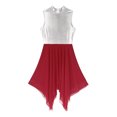 thumbnail image 5 of Nyeemya Womens Praise Contemporary Dance Dress Metallic Sleeveless Liturgical Dance Dress Tunic Red M, 5 of 7