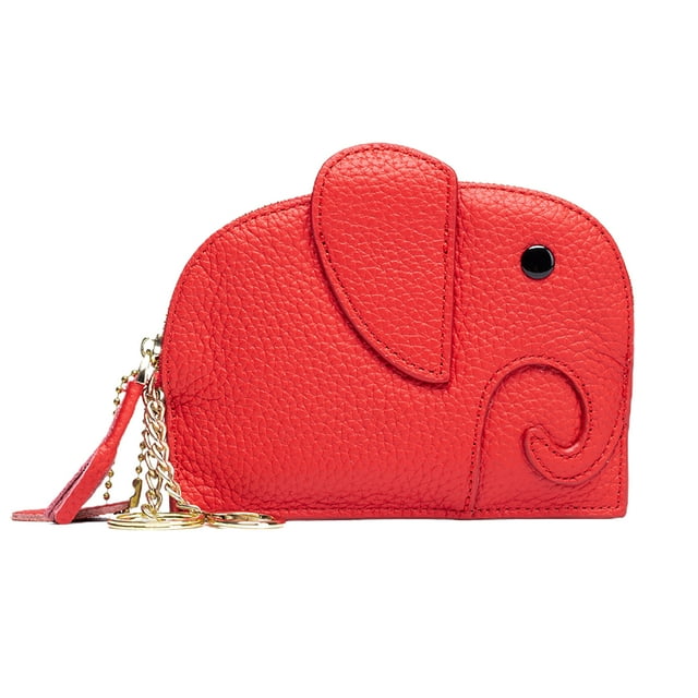 Flmtop Femme Dessin Animé Éléphant Créatif Pochette de Rangement pour Pièces Sac à Main Porte-Cartes Porte-Argent