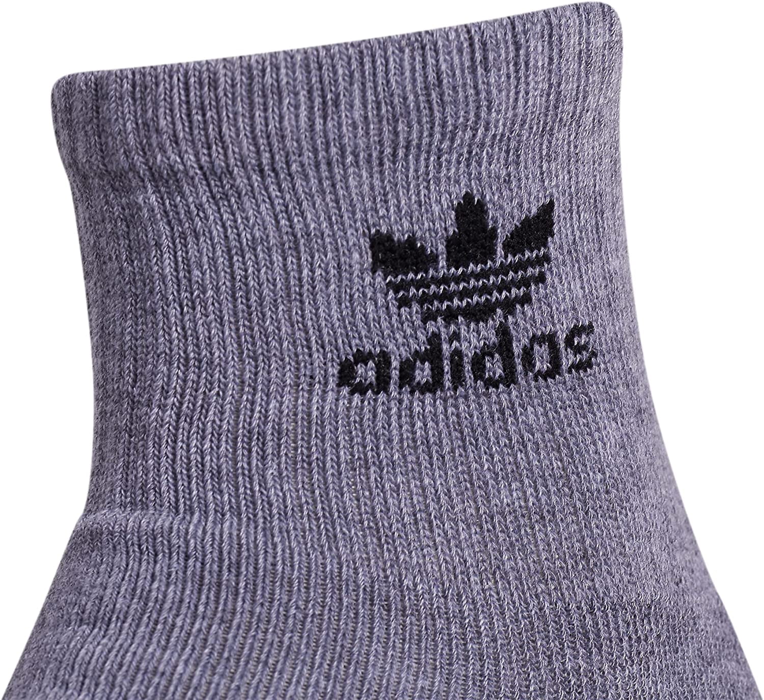 adidas Originals Men's Trefoil Quarter Socks (6-Pair), Heather Grey/ Black/ White, Large