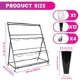 thumbnail image 3 of 3-Tier Metal Cylindrical Flower Table, 12 Black Containers & Movable Wheels for Patio, 3 of 8