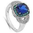 thumbnail image 4 of CHOOSE YOUR COLOR Blue Simulated Sapphire Victorian Elegant Ring .925 Sterling Silver Band CZ Female Size 8, 4 of 4