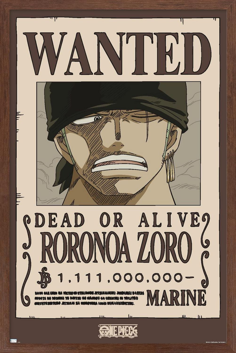 One Piece - Avis de recherche de Roronoa Zoro