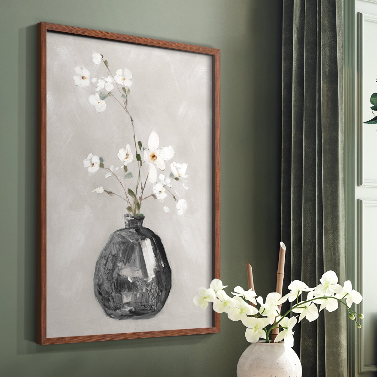 Cottage Spring II Framed Print in Brown Solid Wood Framed Print No Nail Hanging