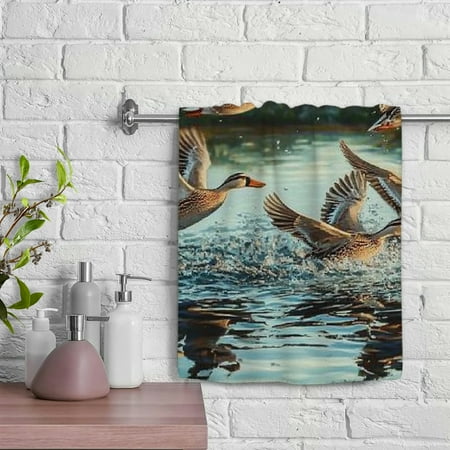 ZFLMY Ducks Water Forest Kitchen Towels Save 100% Polyester Spa Hand Towel Funny for Kitchens Bathrooms Showers 29.5x13.8 inches 29.5x13.8in
