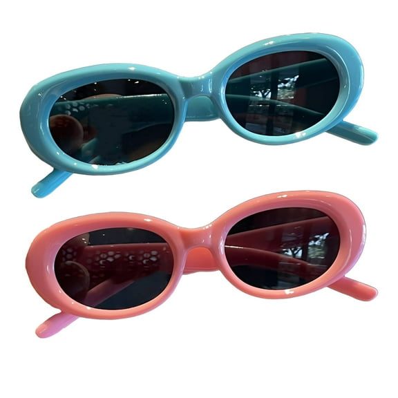 GJX 2Pcs Baby Sunglasses,Sun Protection and Uv Protection Toddler Sunglasses Age 2-4,Fashionable Oval Small Frame Design Infant Sunglasses,Style1