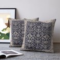 thumbnail image 2 of Pillow Covers 24x24 Set of 2, Blue Beige Boho Throw Pillow Covers Decorative Couch Cushion Cover, Vintage Ethnic Tribe Abstract Art Microfiber Soft Square Pillowcases for Bedroom Living Room Sofa, 2 of 9