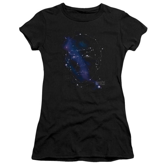 Star Trek Spock Constellations Junior Women's Sheer T-Shirt Black