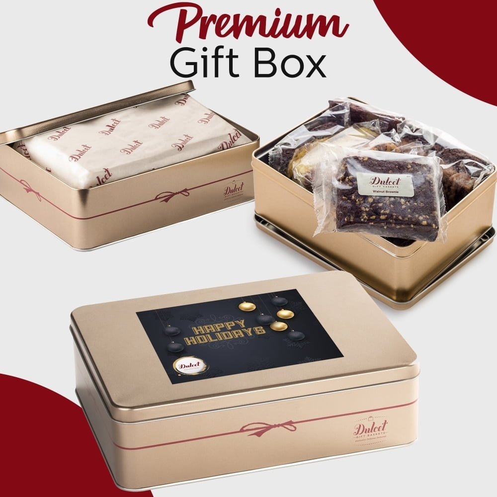Dulcet Gift Baskets Delightful Holiday Cookie Assortment with Black & White Sprinkle Cookies