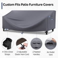 thumbnail image 4 of PARKWELL Patio Furniture Covers Waterproof,Outdoor 3-seater Sofa Cover,Outside Table and Chair Covers,Heavy Duty 600D Tough Oxford Cover Grey 83L x 34W x 28H inch, 4 of 11