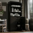thumbnail image 4 of Palace Imports 100% Solid Wood 32" Kitchen Pantry Storage Cabinet with Doors, Adjustable Shelves and 2-Drawers, Black, 4 of 5