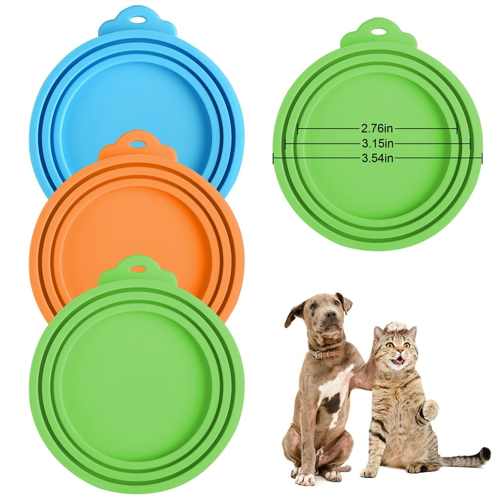 Pet Food Can Covers TSV 3PCS Silicone Can Lids Caps for Dog Cat Wet