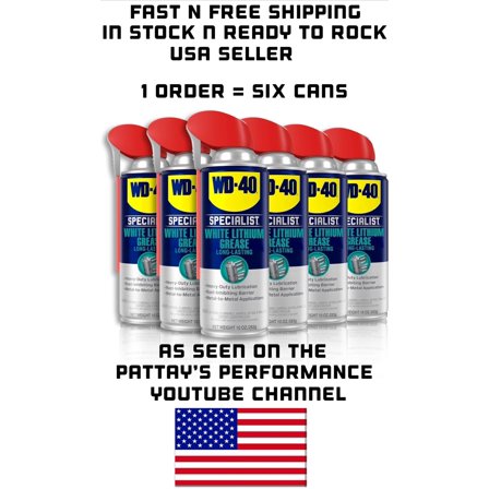 6 Pack WD-40 White Lithium Grease Spray W SMART STRAW SPRAYS 2 WAYS 10 OZ Cans