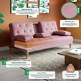 thumbnail image 3 of Sofá Cama de Lino Makora Palo de Rosa Con Portavasos, 3 of 9