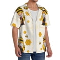 thumbnail image 2 of Fuzoiu Beekeeper Gnome Holding A Glass Print Men's Casual Short,Men's Short Sleeve Shirt,Mens Casual Button Down Shirts,Cuban Collar Summer Shirt for Beach, Vacation, and Outdoor Activities-XX-Large, 2 of 5
