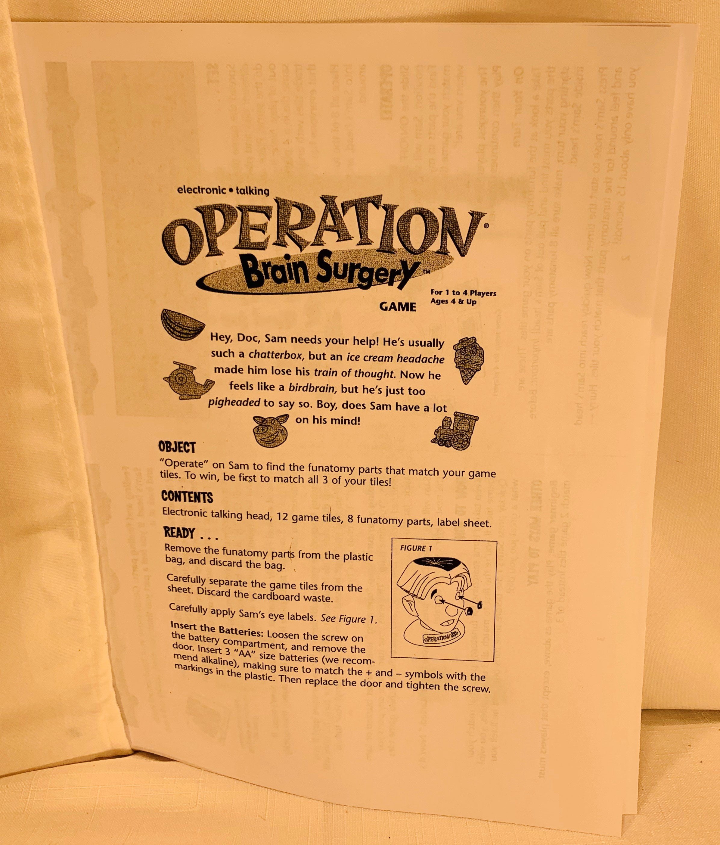 Operation Brain Surgery Game - 2001 - Milton Bradley - Great Condition -  Walmart.com
