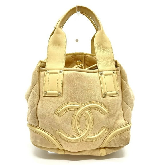 Pre-Owned Chanel CC Mark Bag Hand Bag Beige x GoldHardware (Good)