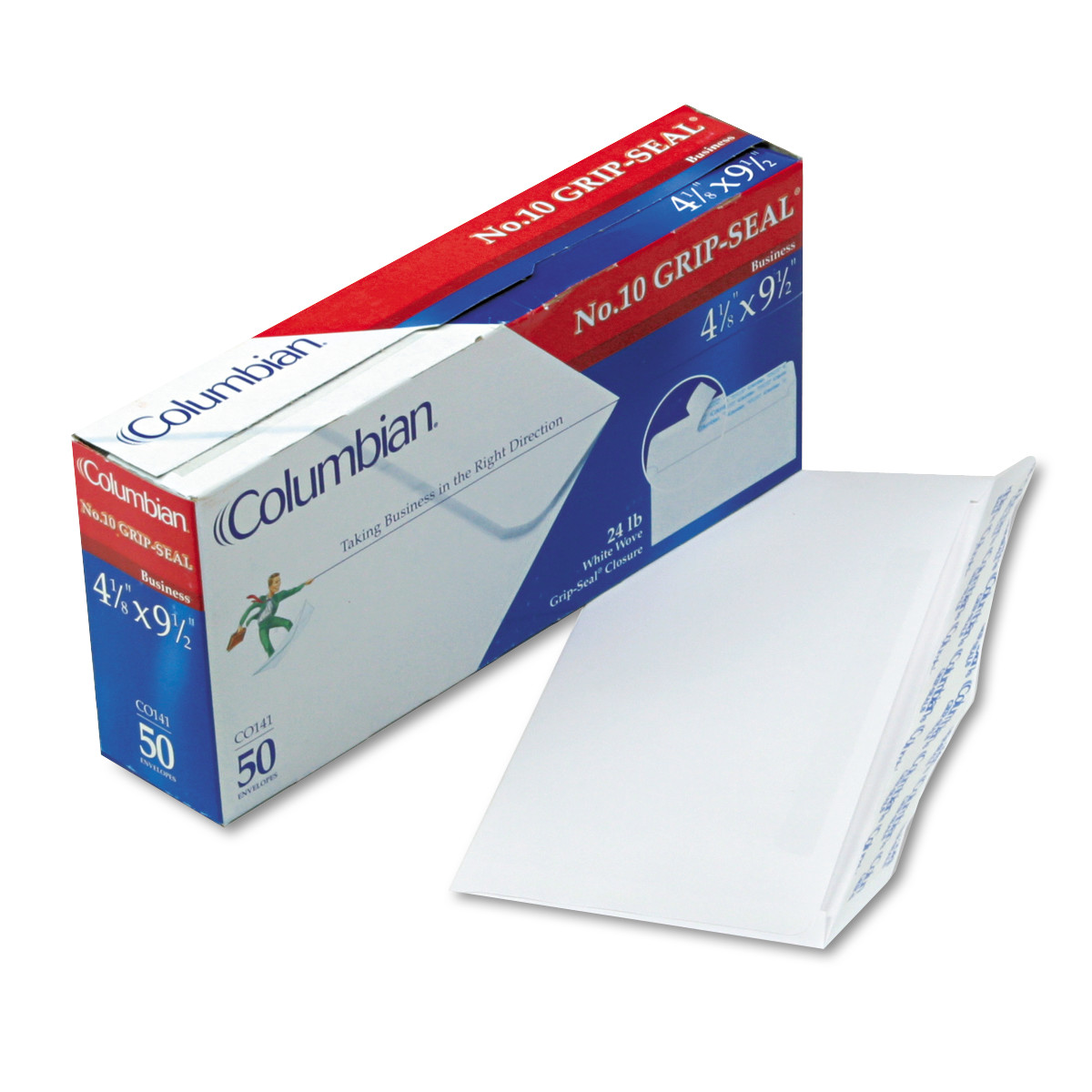 Columbian Grip-Seal Business Envelope, Side Seam, #10, 4 1/8 x 9 1/2, White, 50/Box -QUACO141 - image 2 of 2