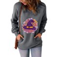 thumbnail image 2 of Sudadera clásica de manga larga con cuello en V y estampado de Halloween para mujer Pompotops FGAJ15735, 2 of 6