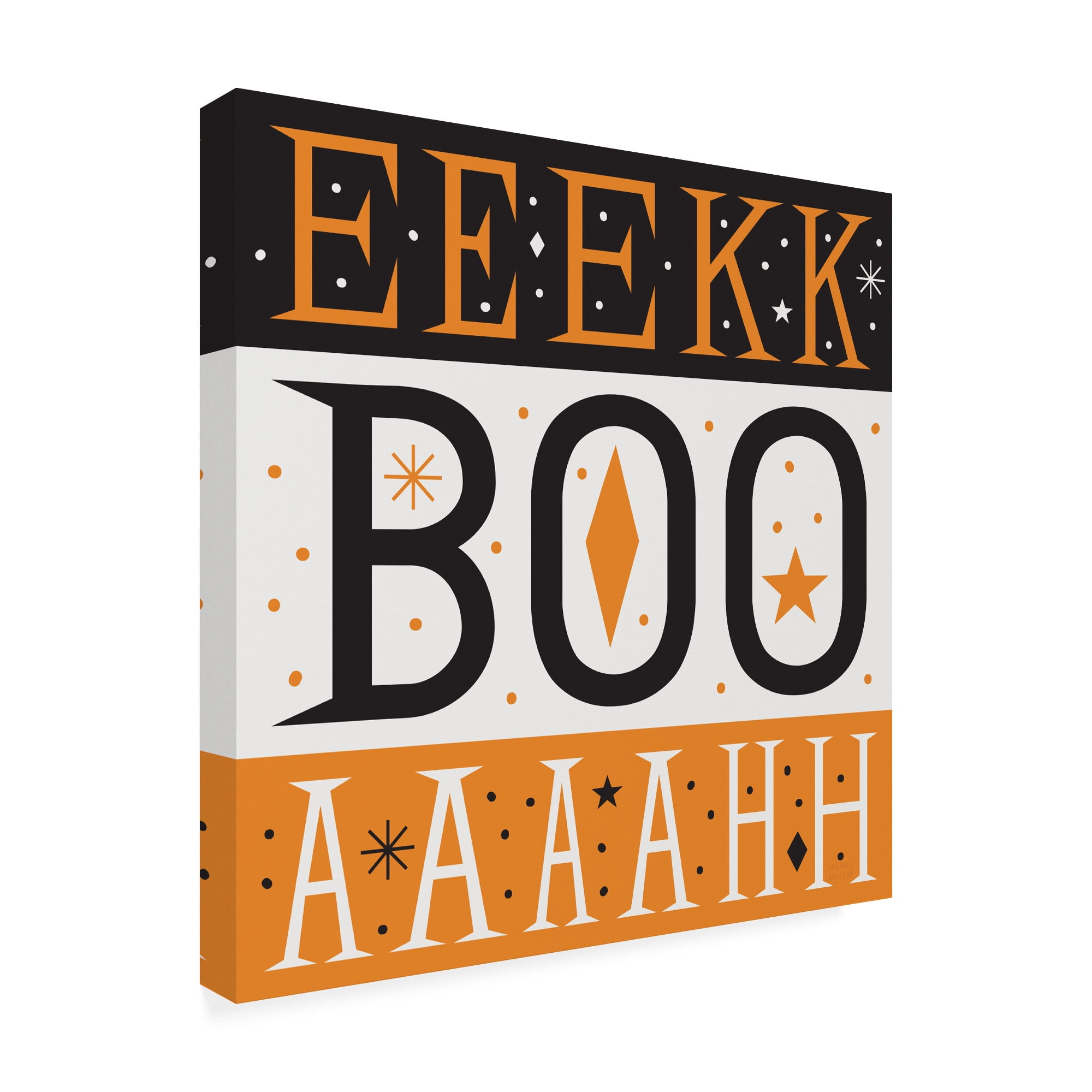 Trademark Fine Art 'Festive Fright EEK BOO AHH' Canvas Art by Michael Mullan