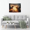 thumbnail image 5 of Hirioo Castle Cool Fire Dragon Print Tapestry Lightweight Fabric for Bedroom Aesthetic Home Wall Dorm Décor Living Room Decor 29x37 Inch, 5 of 8