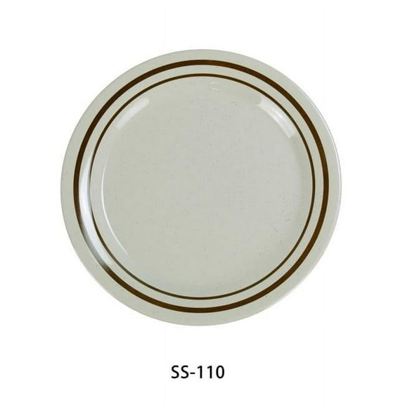 Yanco SS-110 Sesame Round Dinner Plate, 10" Diameter, Melamine, Pack of 24
