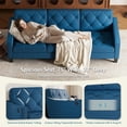 thumbnail image 4 of LAZZO 83" 3-Seater Tufted Couch, Modern Sofa with Trapezoid Arms for Living Room & Office, Blue, 4 of 8