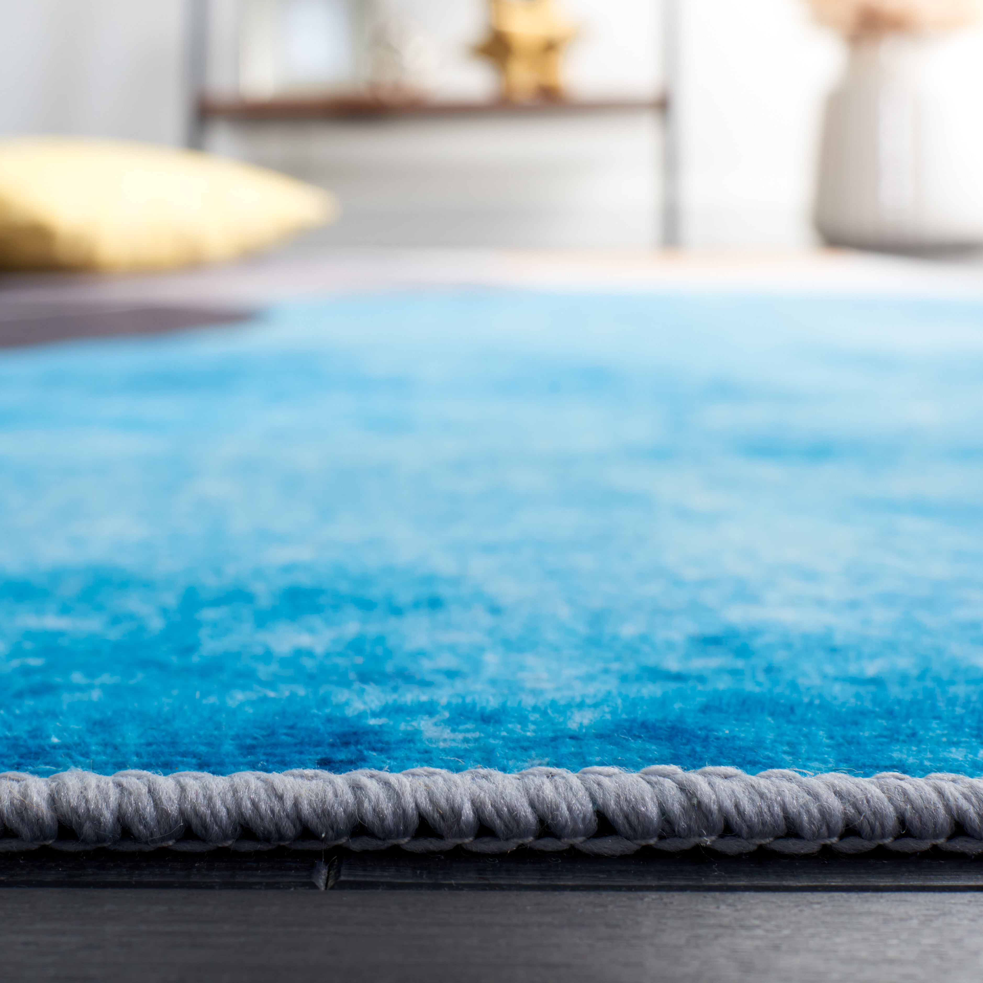 SAFAVIEH Tacoma Sophia Abstract Machine Washable Area Rug, Dark Grey/Turquoise, 10' x 14'