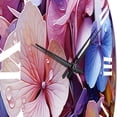 thumbnail image 3 of Designart "Pink Blue Hydrangea Blooming Euphony" Floral Oversized Wall Clock, 3 of 5