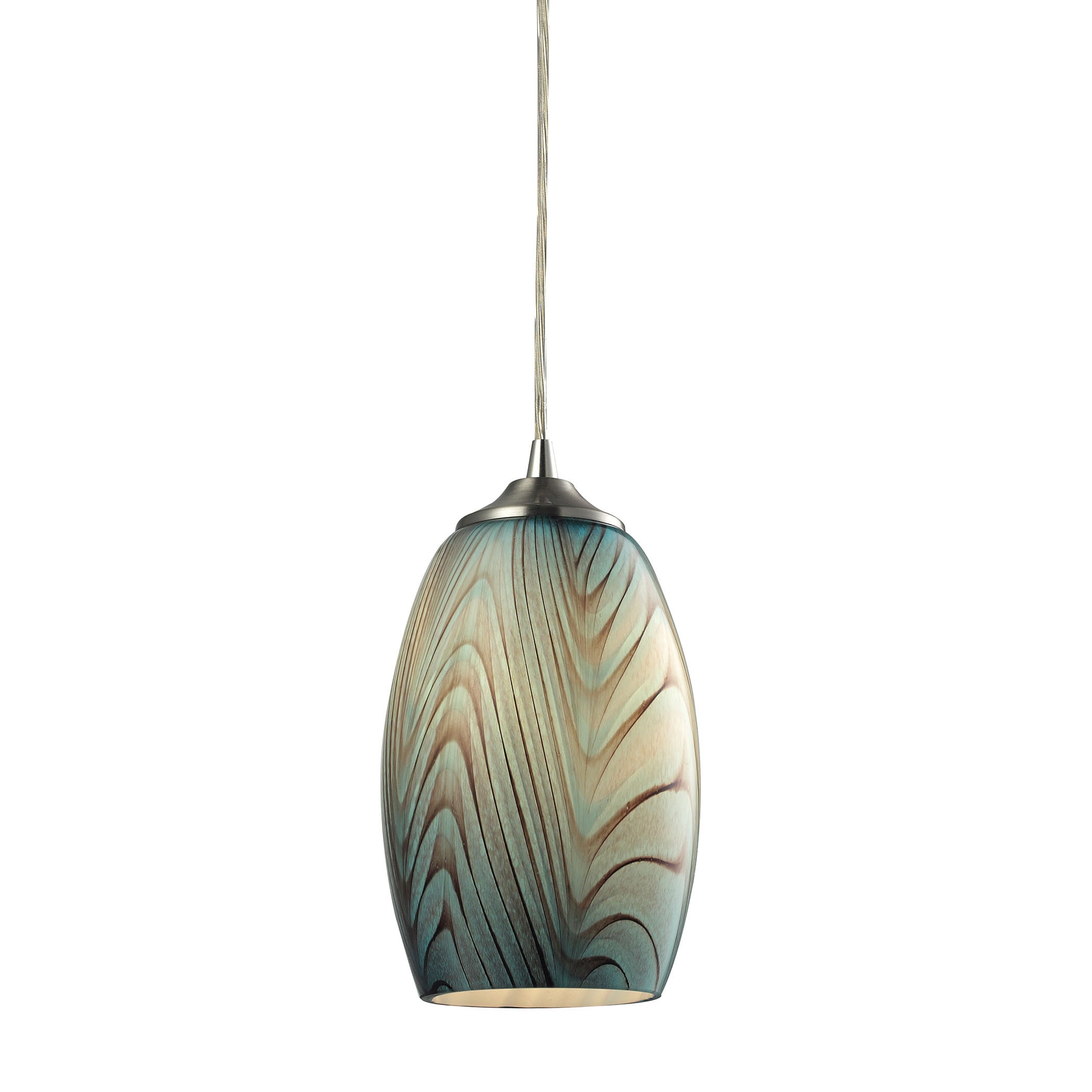 Satin Nickel with Seafoam Glass 