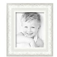 thumbnail image 2 of ArtToFrames 9" x 11" Majestic White Picture Frame, 9x11 inch Silver Wood Poster Frame (WOM-5198),  Pack, 2 of 7