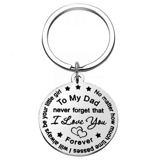 DESIGNICE Dad Gifts From Son Daughter,30Mm Stainless Steel Keychain Fathers Day Gift Birthday Christmas Gifts for Men