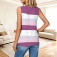 thumbnail image 5 of PNTUTB Women's Fashion Striped Color Blocked Openwork Asymmetric Neckline Sleeveless Casual Loose Tank Top, 5 of 6
