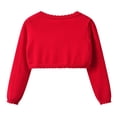 thumbnail image 6 of NAISIBABY Girls Outerwear Cardigan, One-Button School Uniform Cropped Knit Jacket Autumn Short Coat Red Size 2, 6 of 6