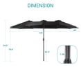 thumbnail image 7 of Sonerlic 15 x 9ft Double-Sided Patio Umbrella with Large Canopy Outdoor Table Umbrella for Garden, deck and pool,Black, 7 of 7