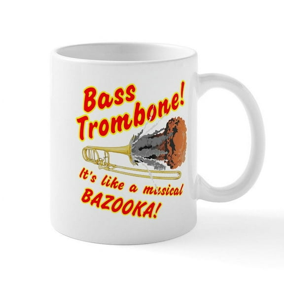 CafePress - Bass Trombone Musical Bazooka Mugs - 11 oz Ceramic Mug - Novelty Coffee Tea Cup